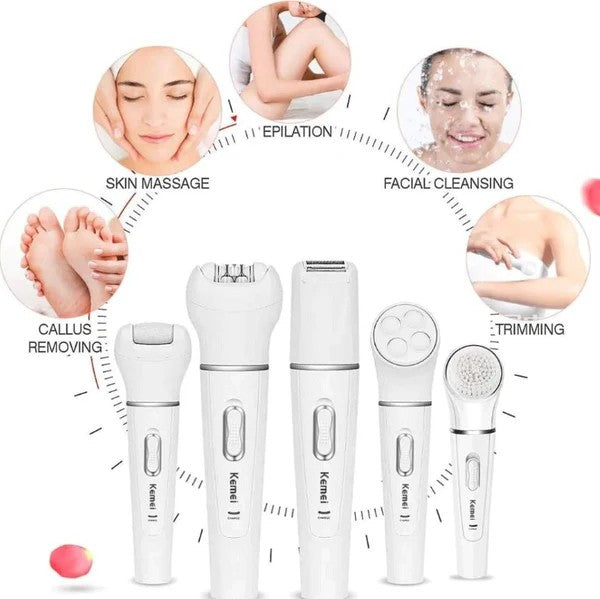 5-in-1 Electric Beauty Tools Set – Face Cleansing, Massage & Exfoliation Kit